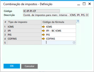 Combinação ICMS, IPI, PIS e COFINS