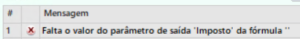 Erro apresentado na fórmula